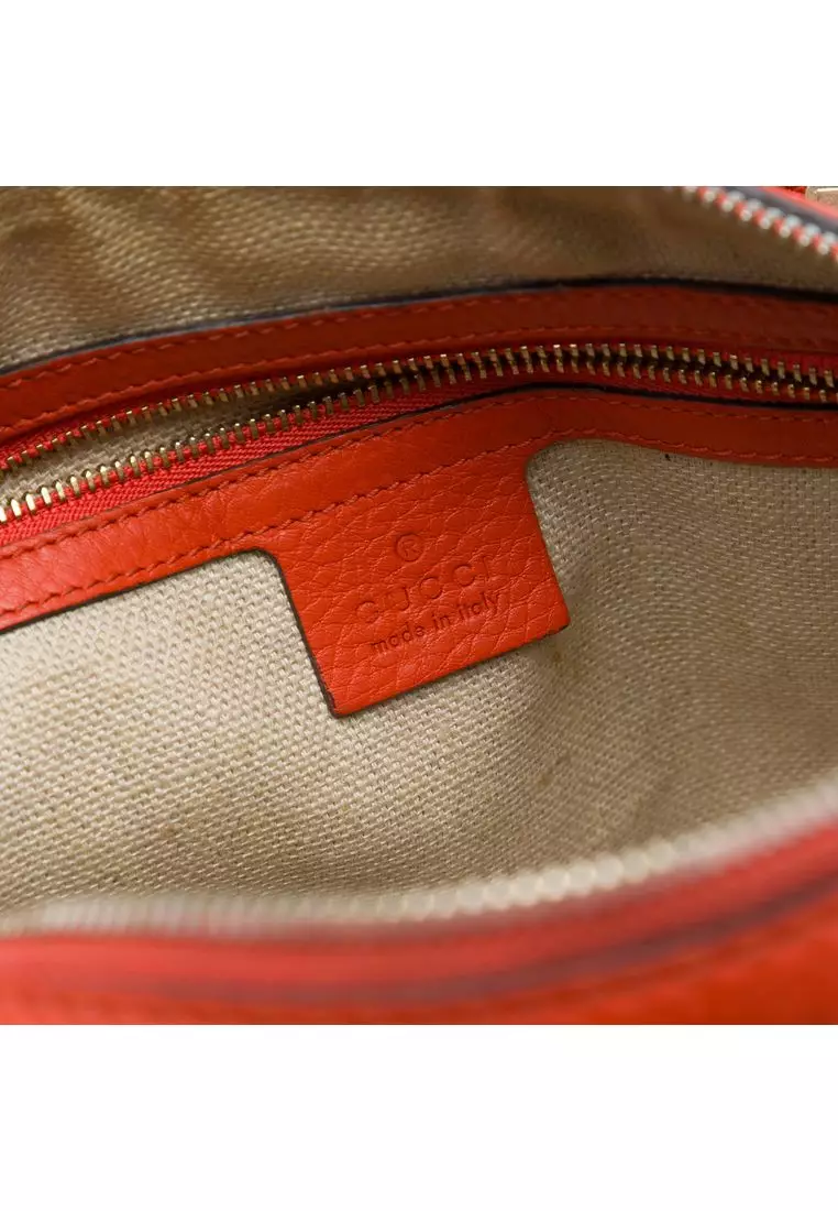 Pre-Loved Gucci Small Gg Canvas Belted Boston Bag