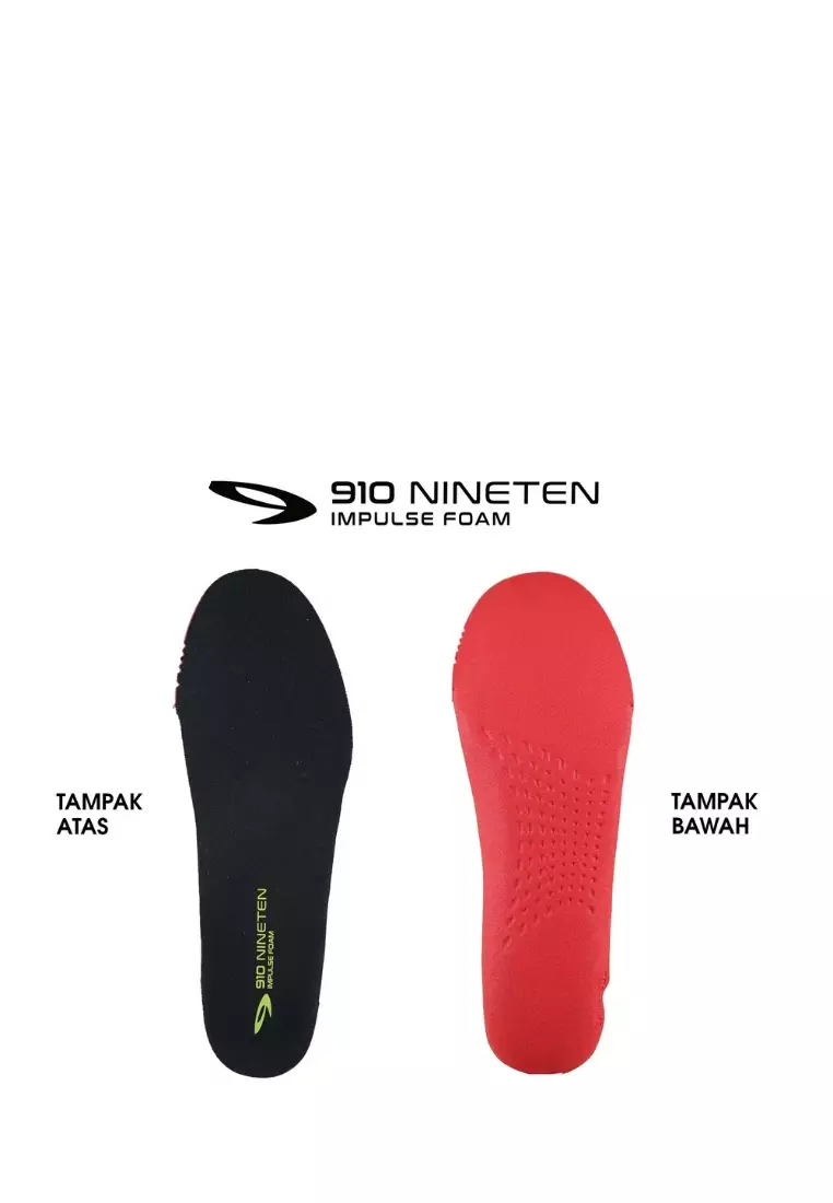 910 Nineten Kishi-Run Active Sepatu Lari - Hitam/Hijau-neon