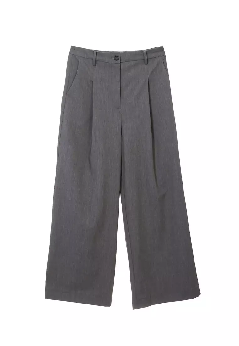 Basic Wide Leg Grey Pants