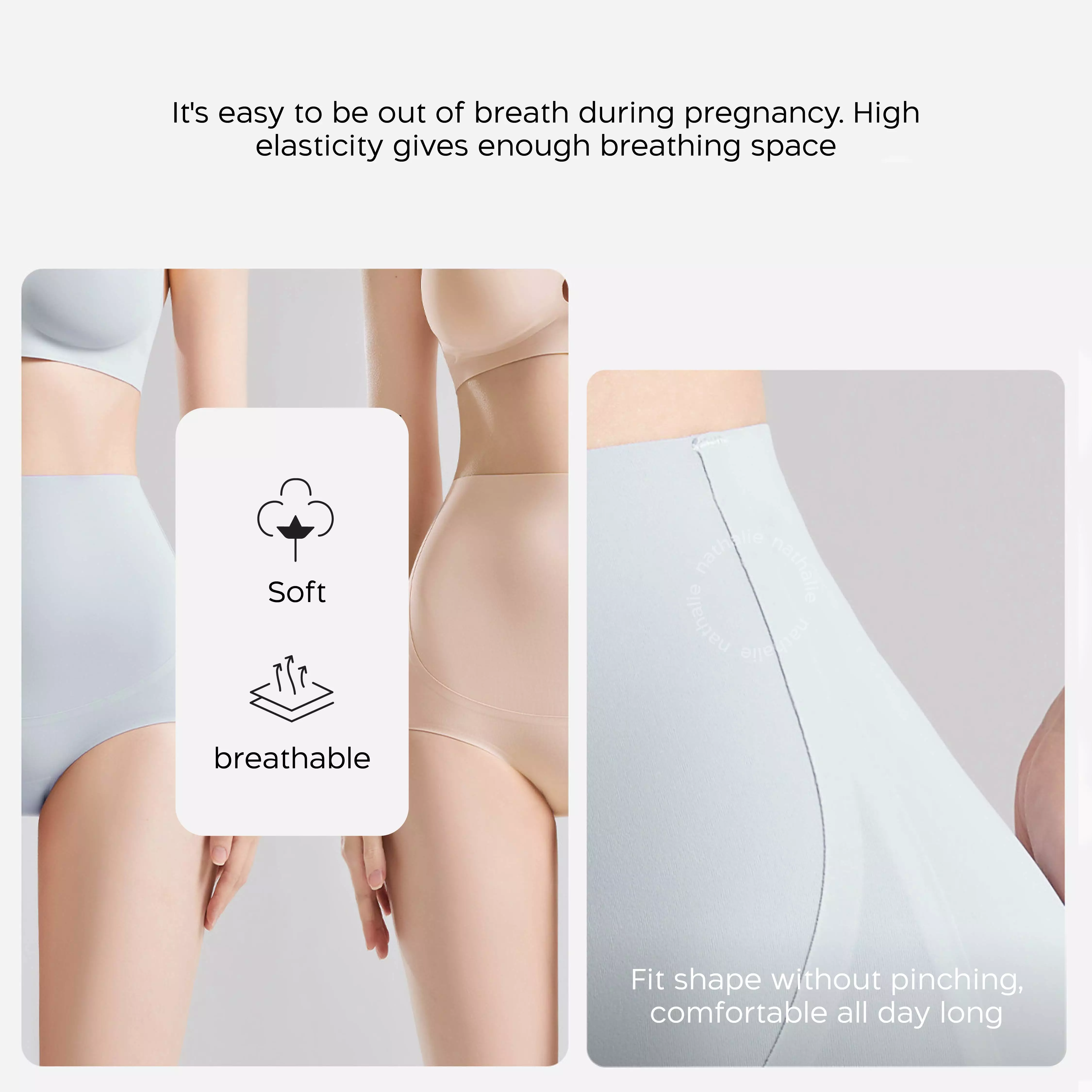 Nathalie Maternity High Waist Panties 1 pcs NTCM 3496 - Beige