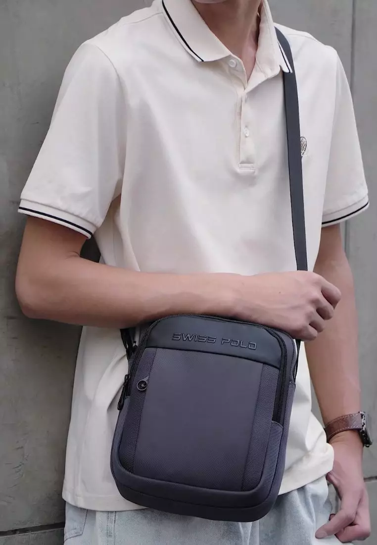 Men's Sling Bag / Crossbody Bag - Grey
