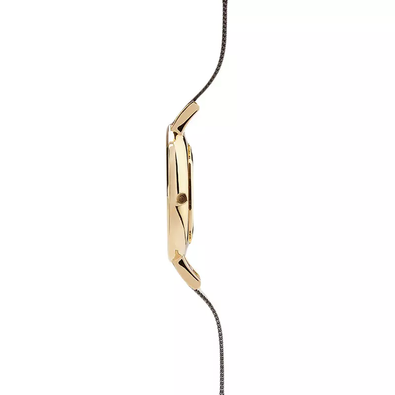 Jam Tangan Wanita Obaku V158LEGIMC Lun Gold-bi Silver Dial Mesh Strap