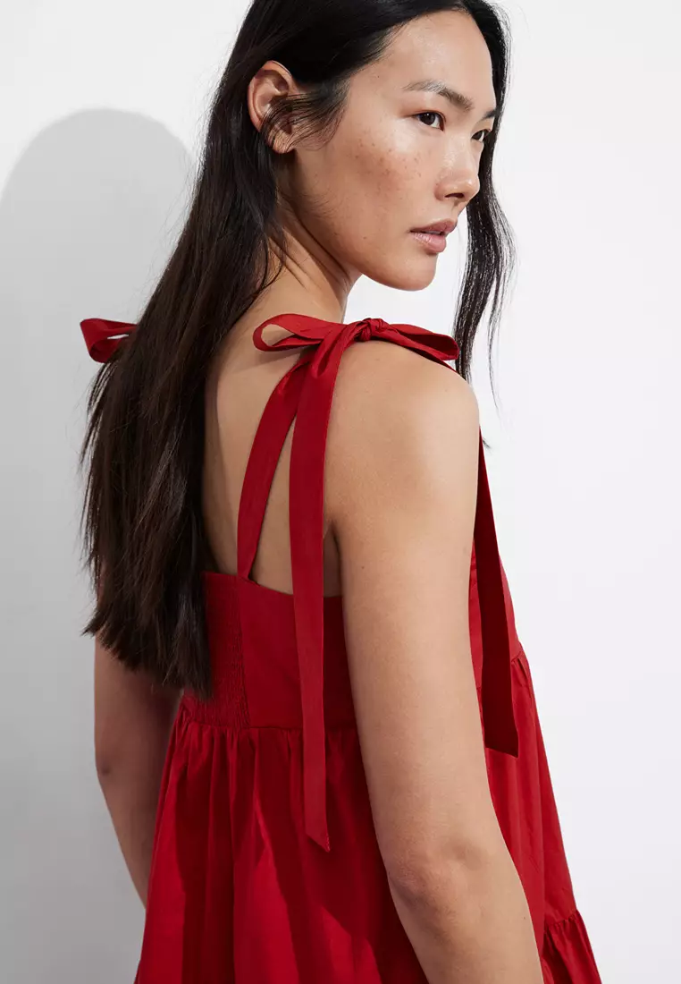 Tiered Tie-Strap Midi Dress