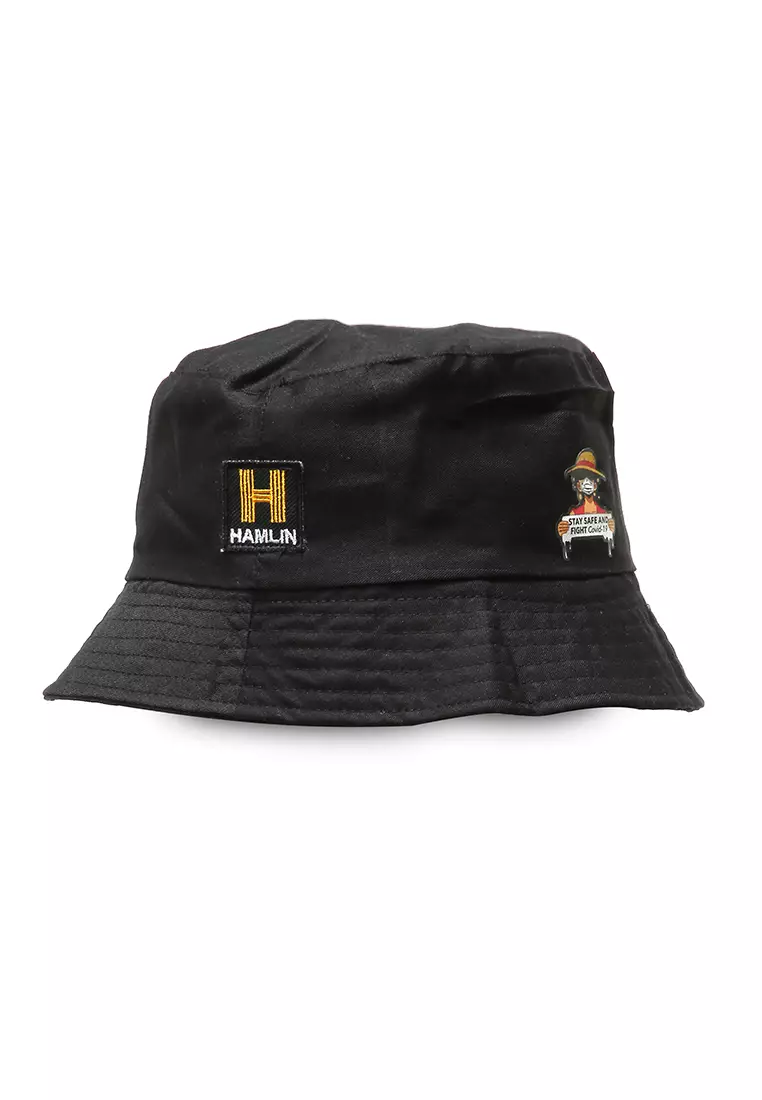 Zorke Bucket Hat Pria Casual Stylish Motive Luffy Comfortable Material Drill ORIGINAL - Black