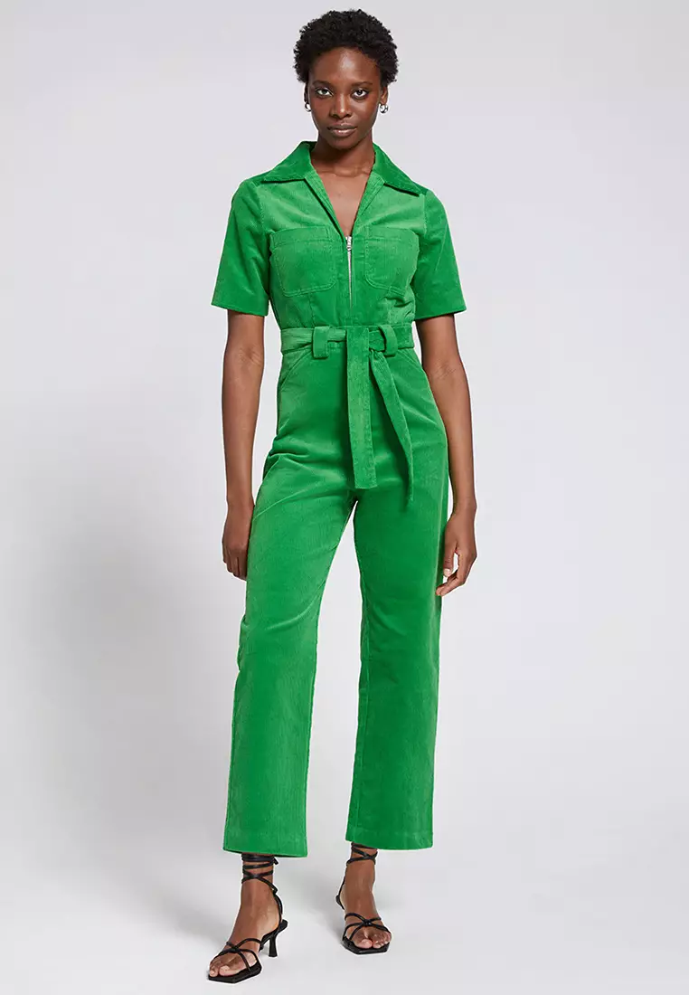 Green corduroy jumpsuit best sale
