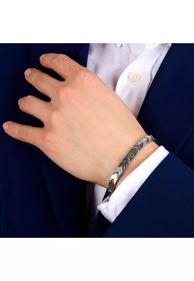 MASERATI Jewels 215mm Men's Stainless Steel Bracelet, Red-Green+Blue, JM225AVD88 (Adjustable)