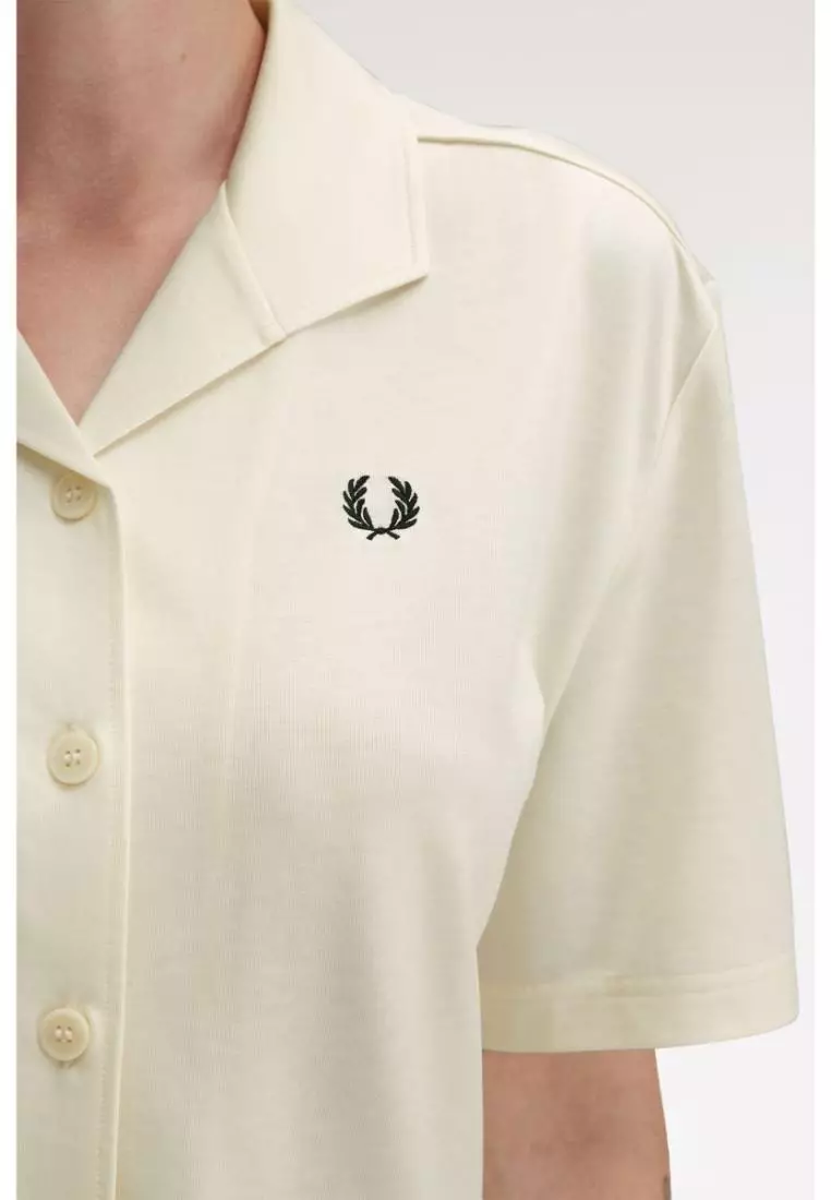 Fred Perry G9192 Open Collar Jersey Shirt (Ecru)
