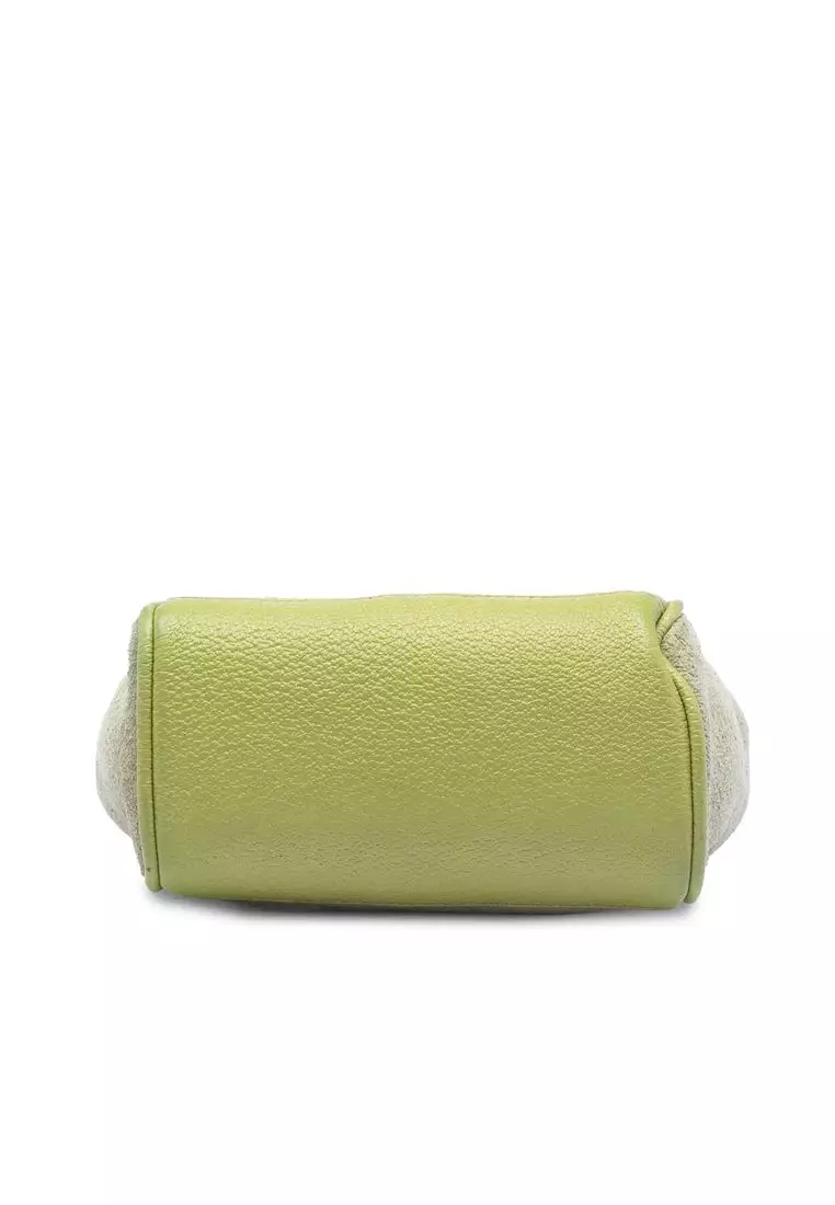 Pre-Loved Gucci Suede Bamboo Satchel