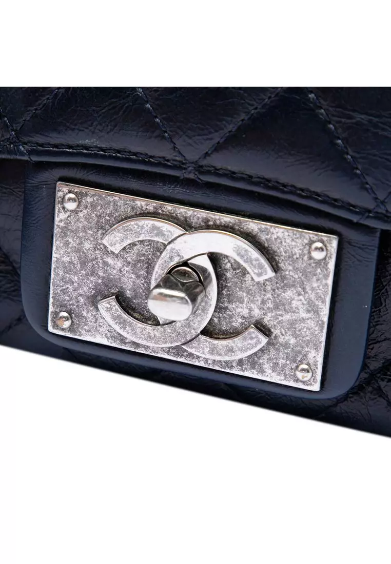 Pre-Loved Chanel Medium Quilted Glazed Calfskin Cc Plate Flap