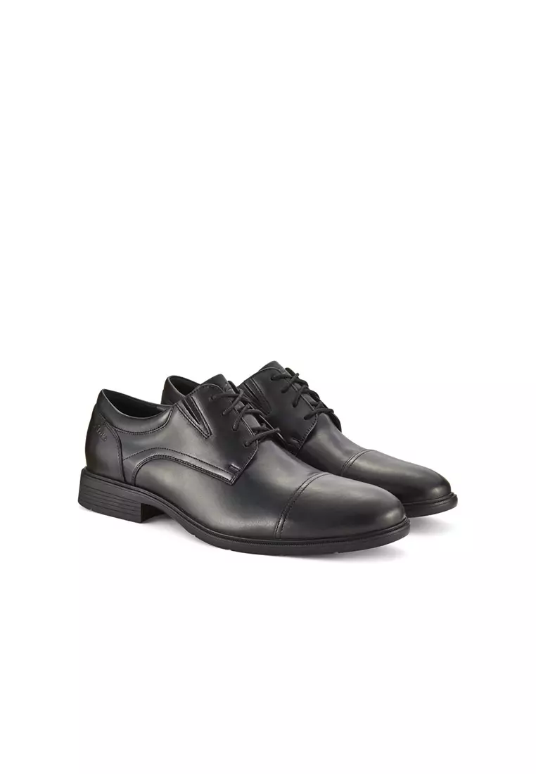 Mens Steadwell Cap Formal Shoes - Black Leather