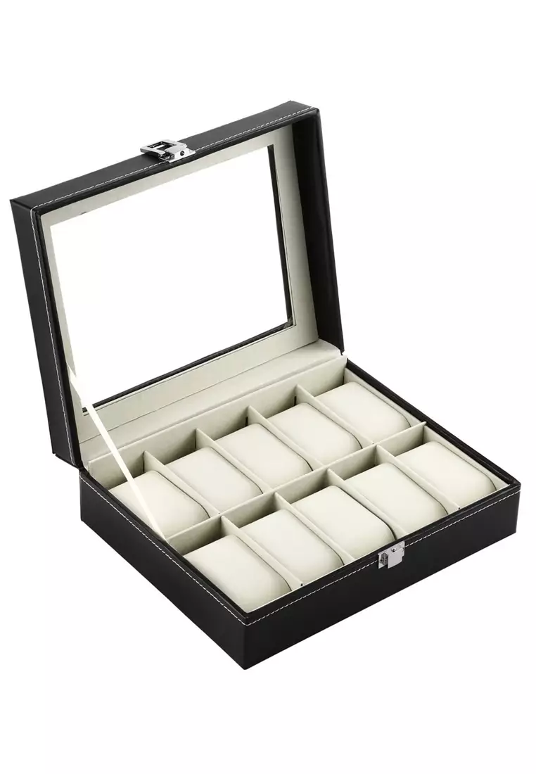 Box Watch Kotak Jam Tangan Luxury 10 Slot Secure Lock