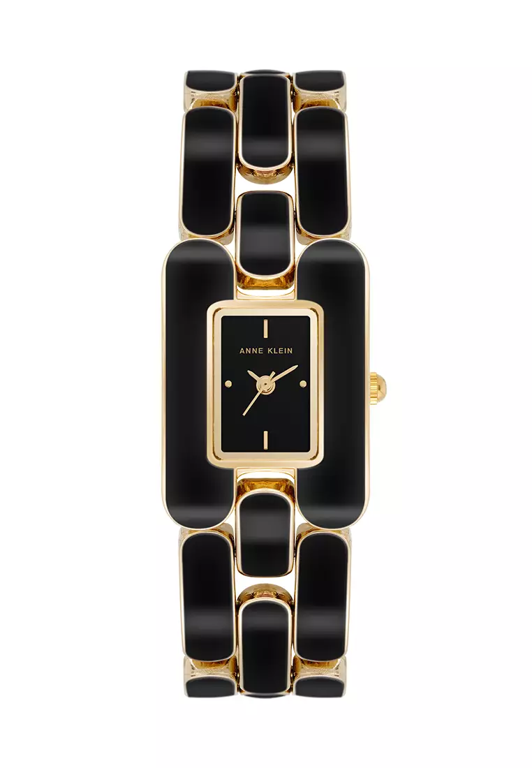 Anne klein black and on sale gold watch