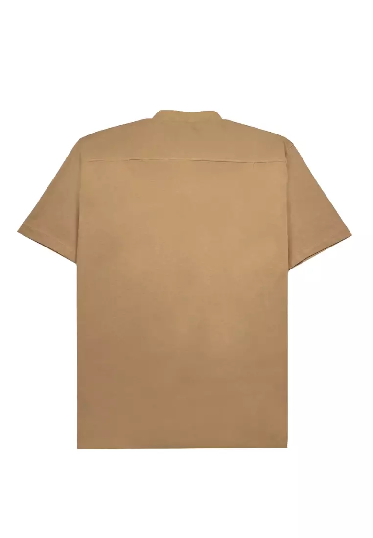 POLICE Kemeja Koko Polos Spandex Slub Premium Regular Fit Pria