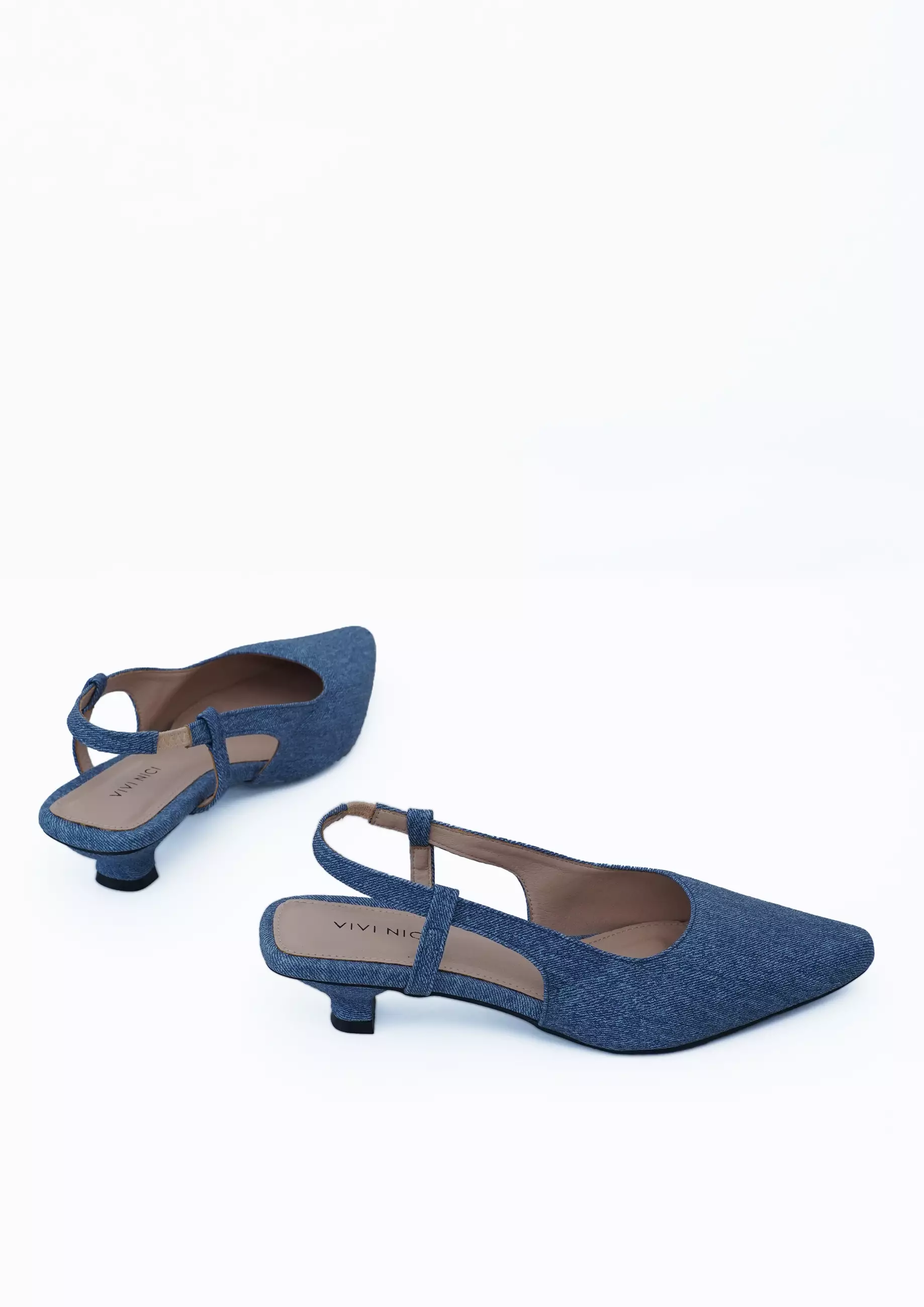 VIVI NICI - Maren Sepatu Sandal Wanita Hak 3 cm Matte Blue