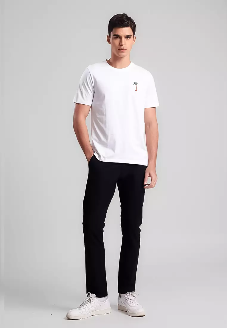 MANZONE - Kaos Lengan Pendek Pria Miller 01 Slim Fit - White Colour White