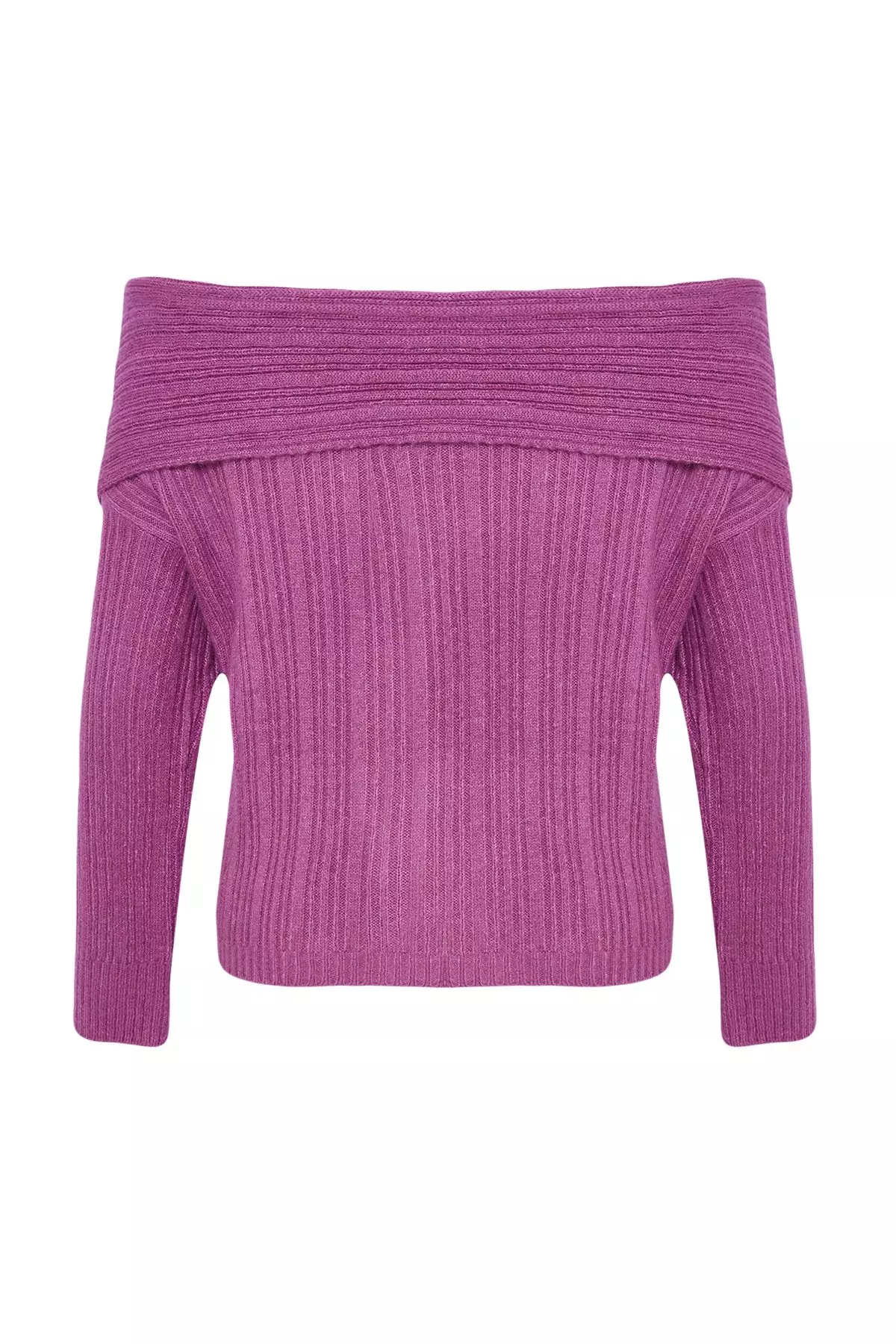 Plum Soft Textured Carmen Collar Knitwear Sweater TWOAW25KZ00076