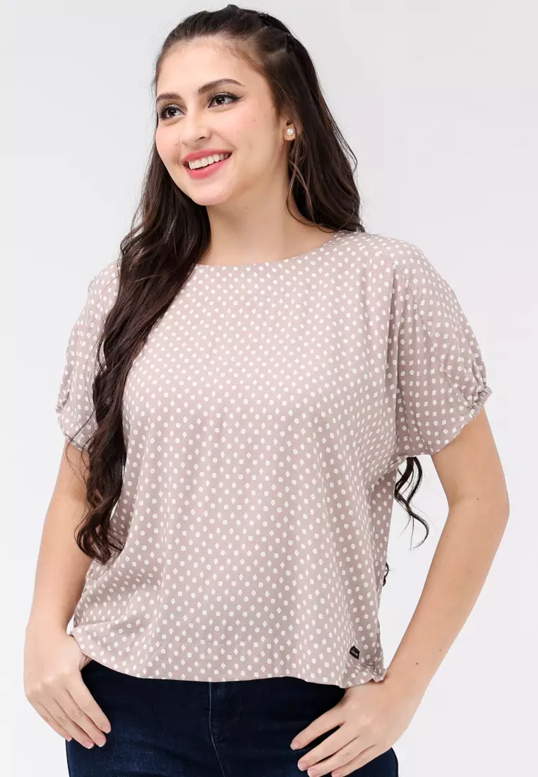 Woven Printed Rayon Short Sleeves Blouse