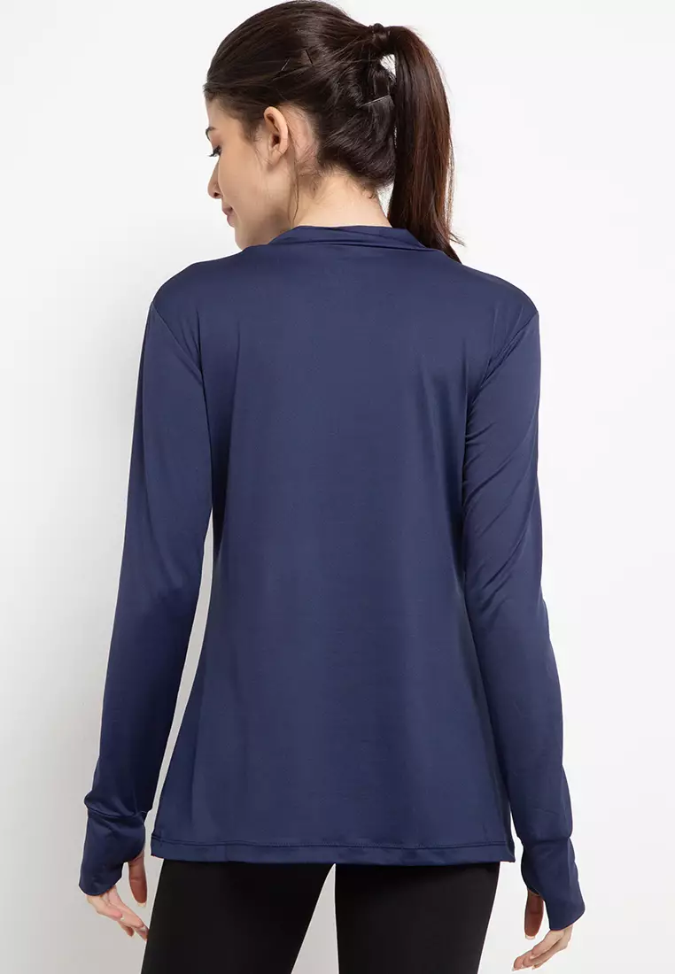 Td Active LS074 Sport Inner Outline Kaos Olahraga Wanita Navy