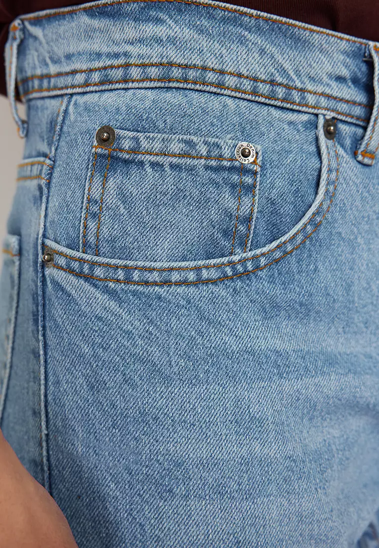 Light Blue 100% Cotton Essential Fit Jeans