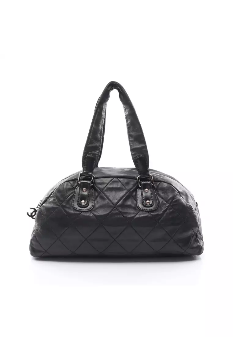 Buy Chanel Pre-loved CHANEL Matelasse Handbag Mini Boston Bag Lambskin  Black Pink Gold Hardware Online