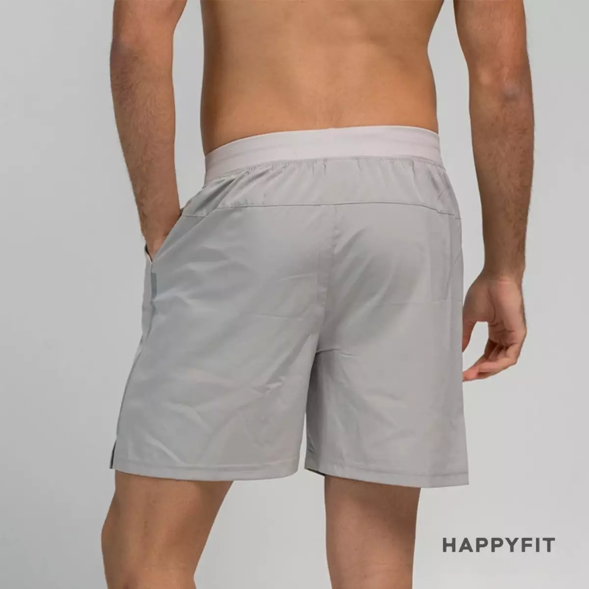 HAPPYFIT Short Men's Basic Running Light Grey