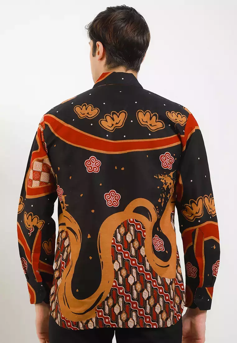 Arganta Kemeja Batik Premium Pria Casual Modern Lengan Panjang