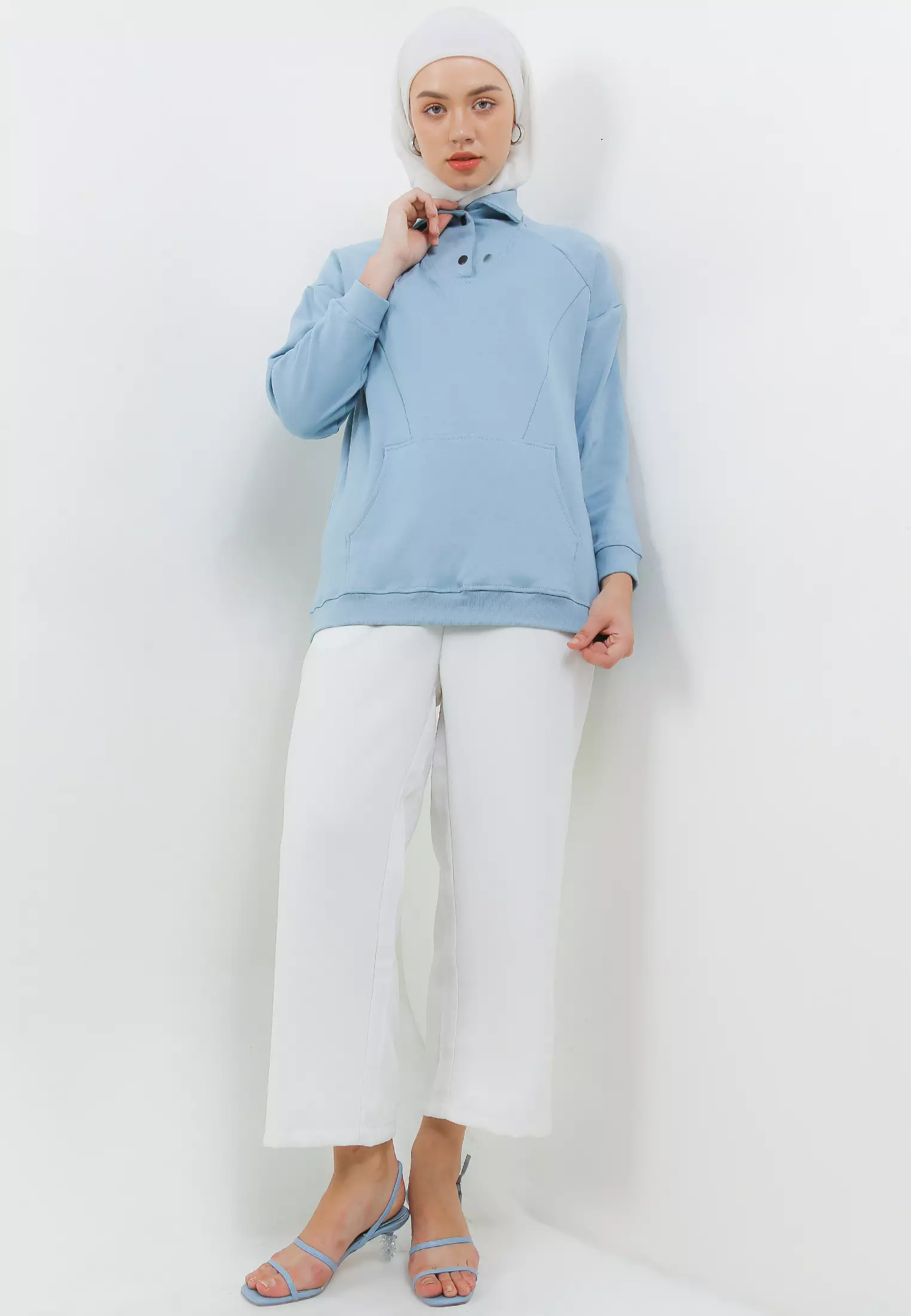 MFMW Sarvari Atasan Blouse Pastel Turquoise