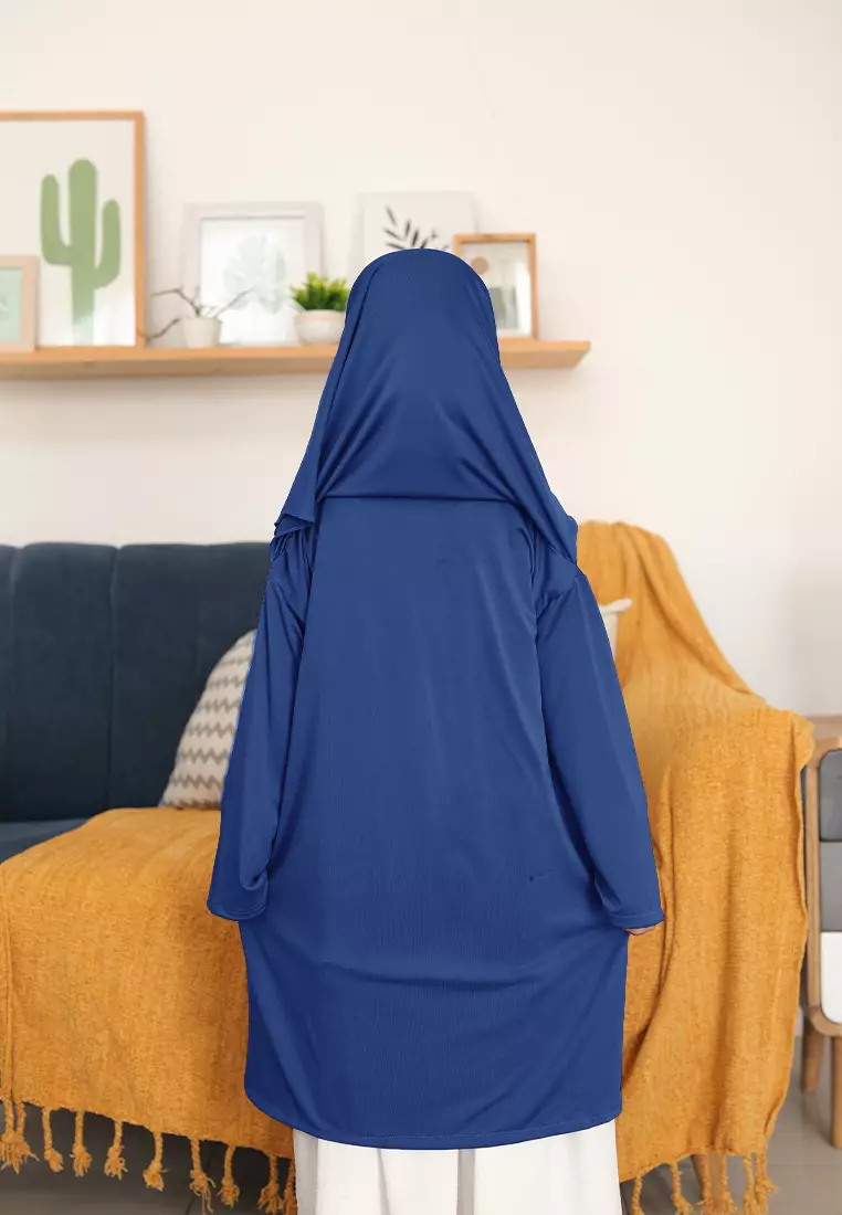 Alifa Bergo Anak | Hijab Instan Anak | Kerudung Instan | Cardigan Outer  - Navy