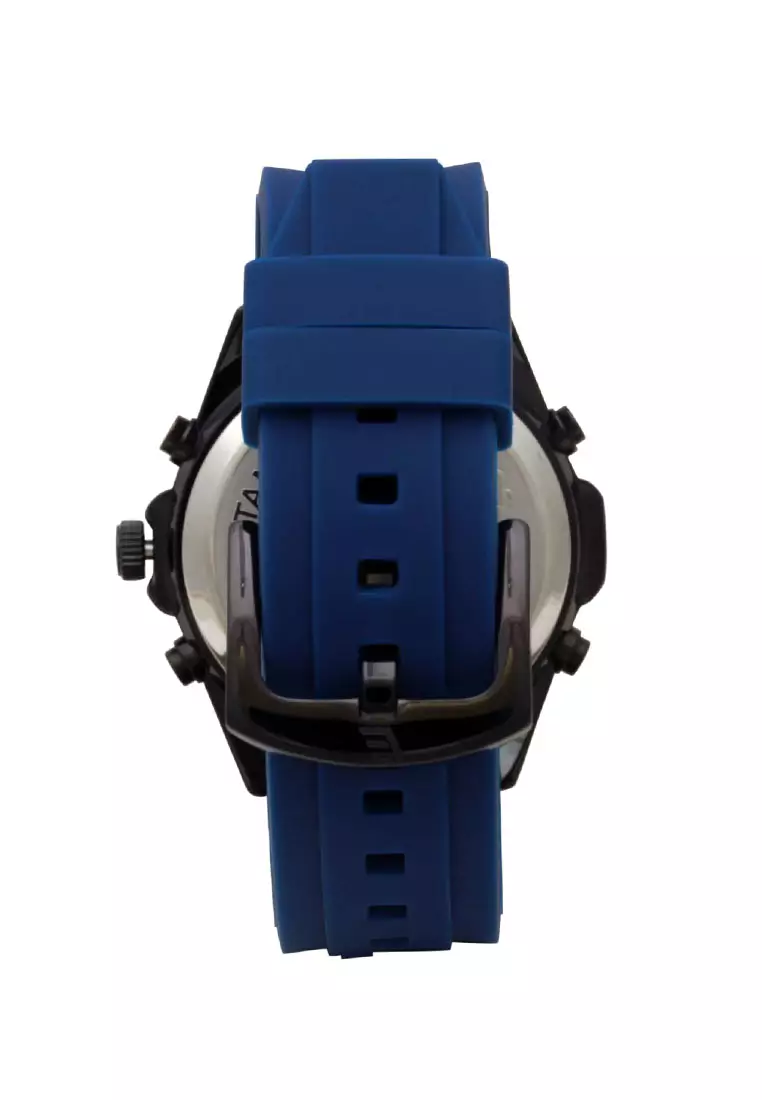 Elvano Jam Tangan Pria - Blue Black - Rubber Strap - 1090MB1-2BL
