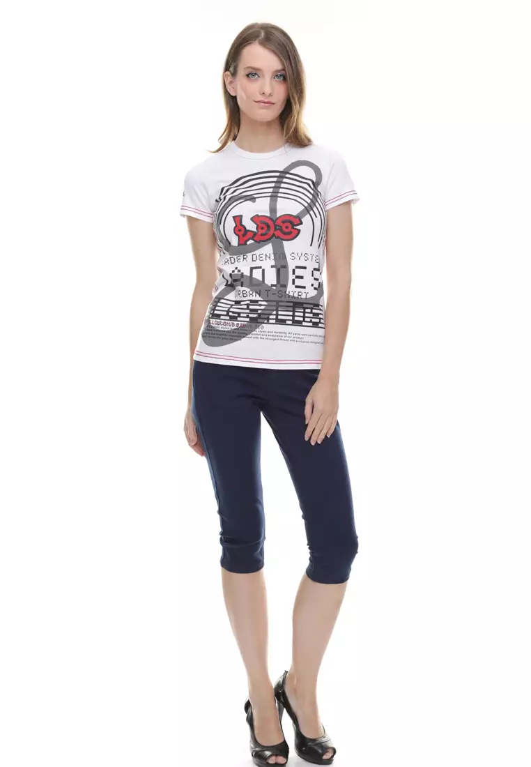 LGS - Regular Fit - Kaos Wanita - Leader Denim - Putih - LTS.555.T820M.019.C
