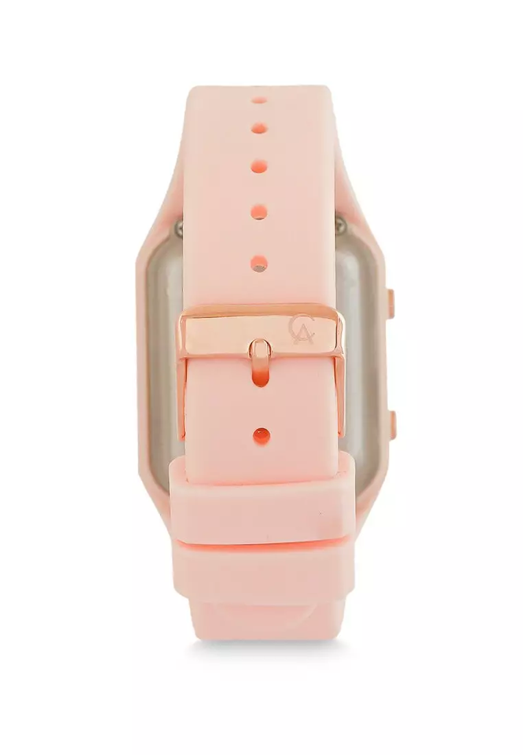 Alexandre Christie Jam Tangan Wanita - Light Pink Rosegold Black - Rubber - 9361 LHRRGBALK