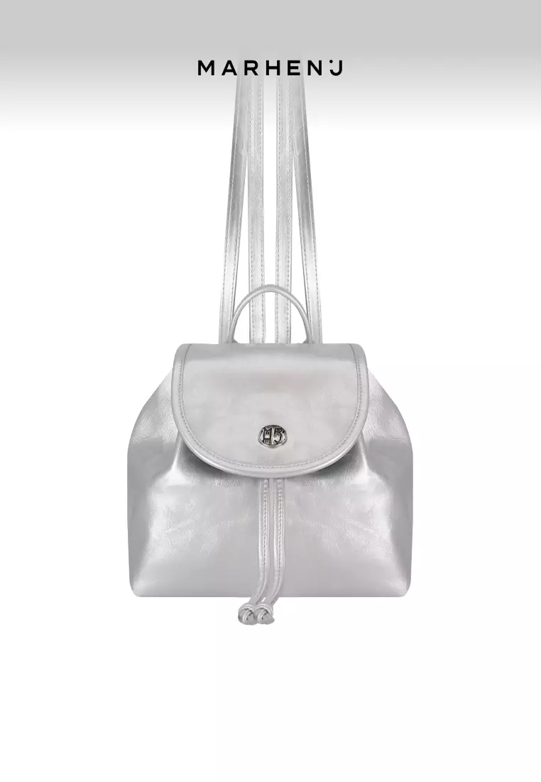 RENEE Vegan Leather Backpack Silver