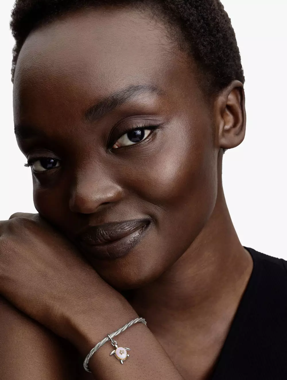 Moveable Turtle Sterling Silver And 14K Gold-Plated Dangle With 0.007 Ct Tw G-I Vs+ Round Brilliant Very Good Cut Lab-Grown Diamond And Pink