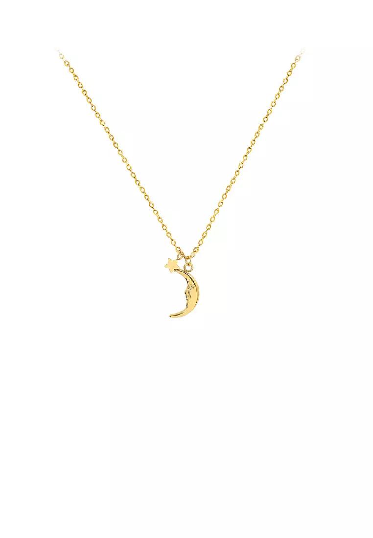 Gold moon shop and star pendant