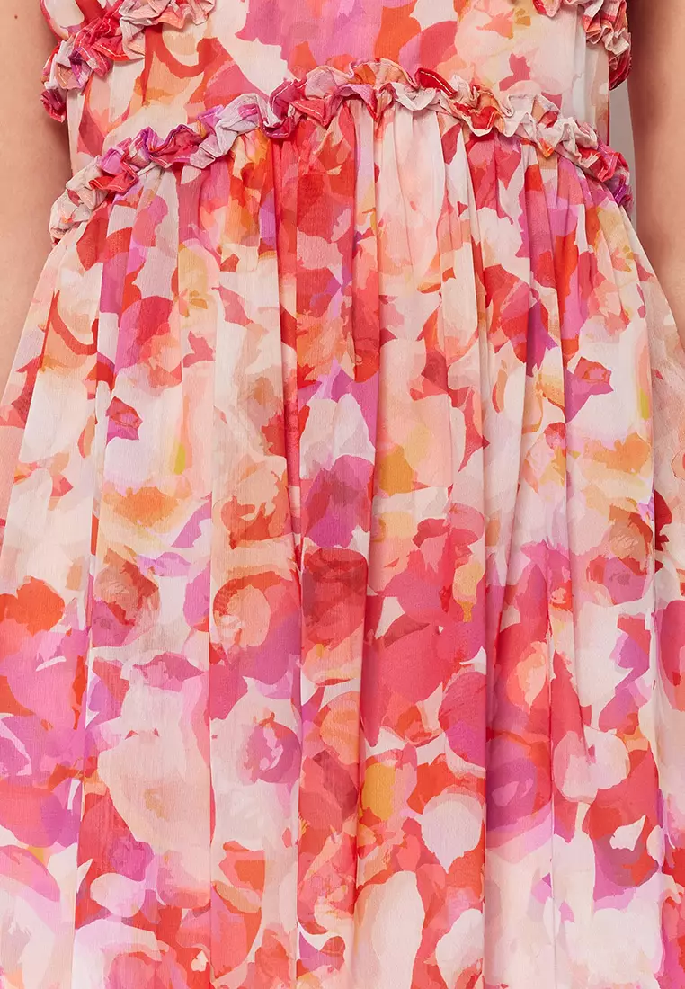 Frill Detailed Midi Dress