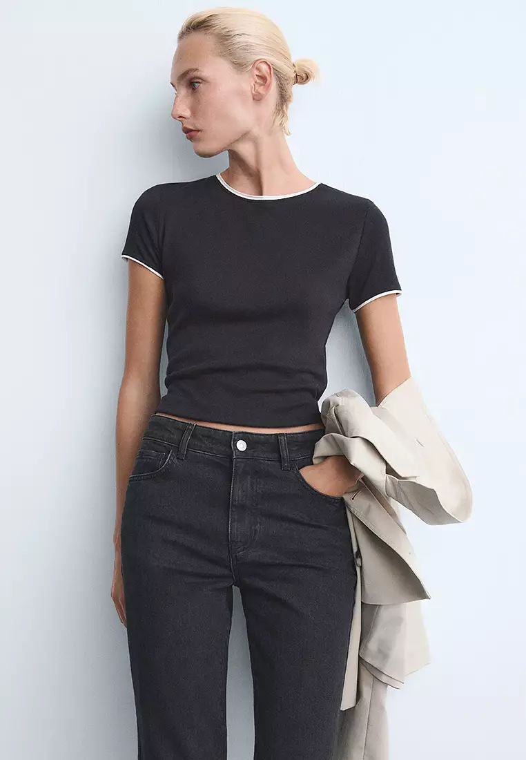 Mid-Rise Straight Jeans