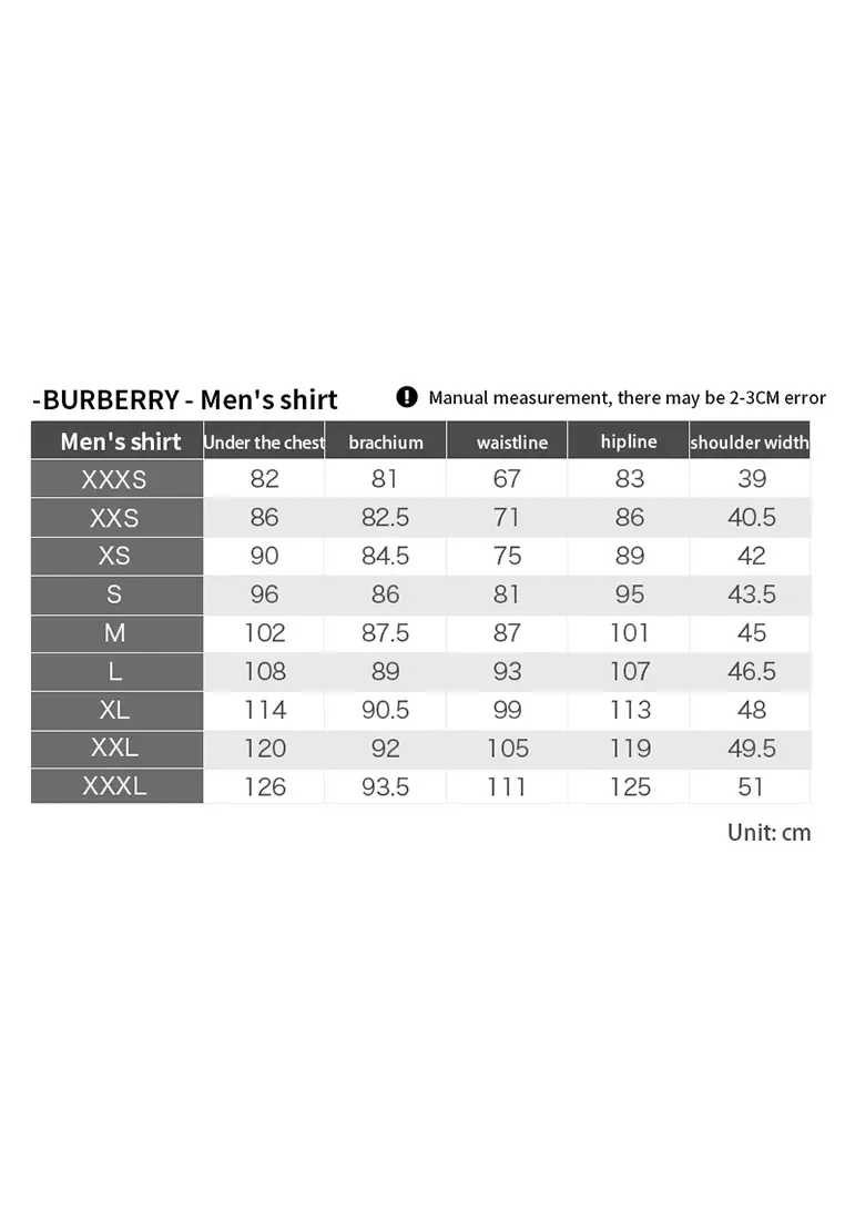 Burberry shirt size outlet