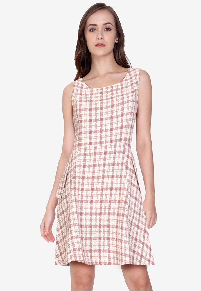 Buy ZALORA WORK Fit & Flare Tweed Dress 2021 Online ZALORA Singapore