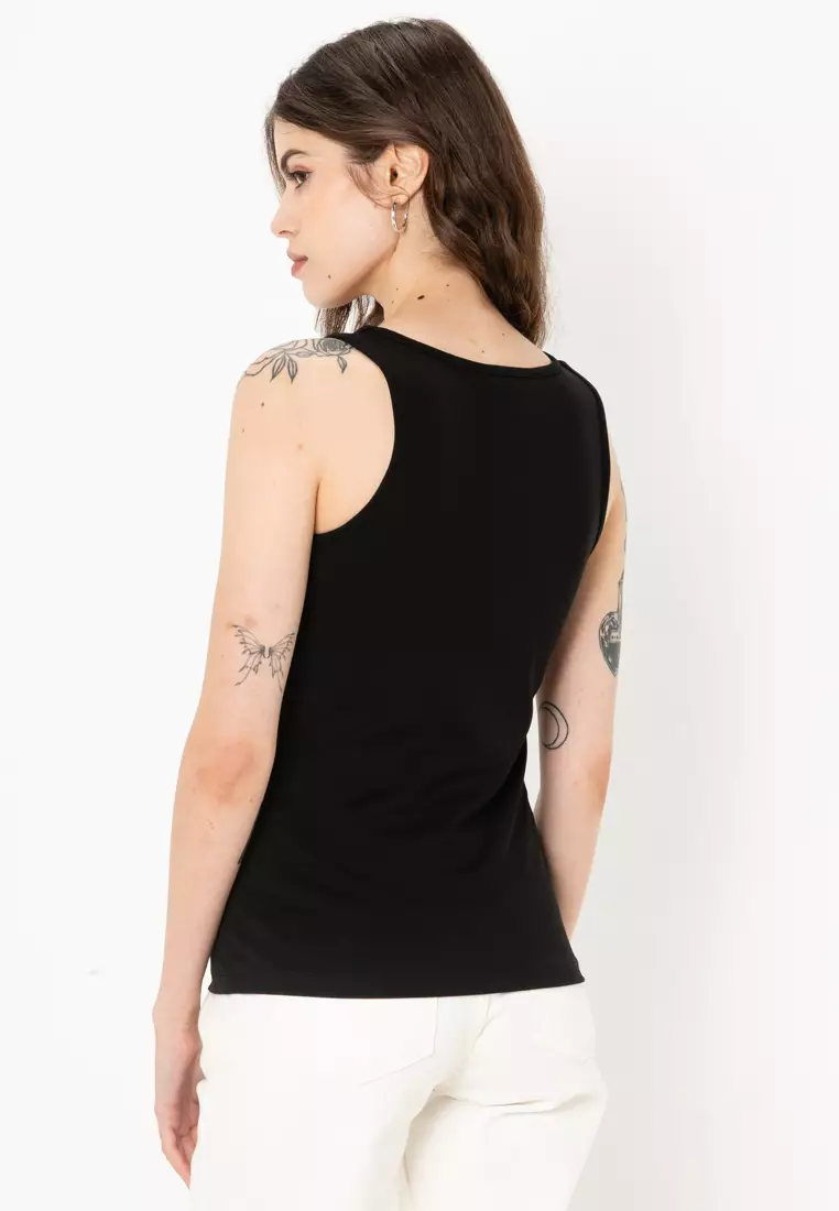 Logo Plaque Jersey Tank Top