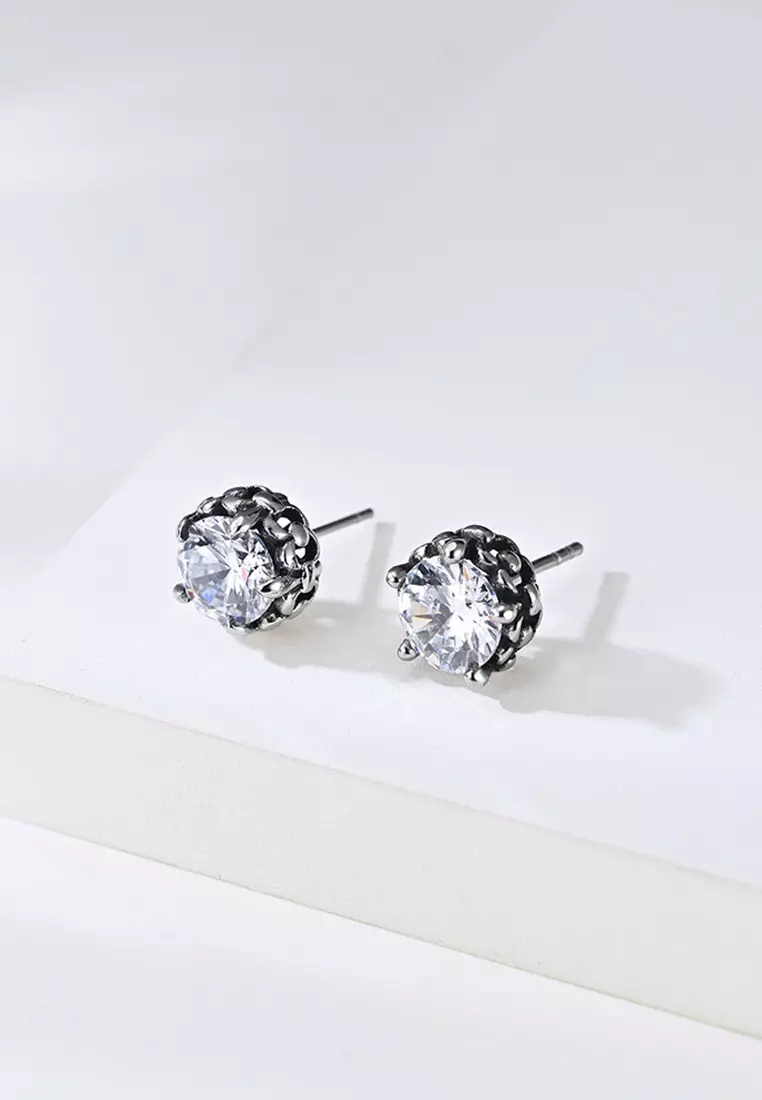 Unisex Titanium Steel Zircon Earrings JW QF-EH035