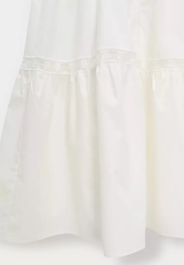 Ruffle Sleeve Pintuck Mini Dress - White