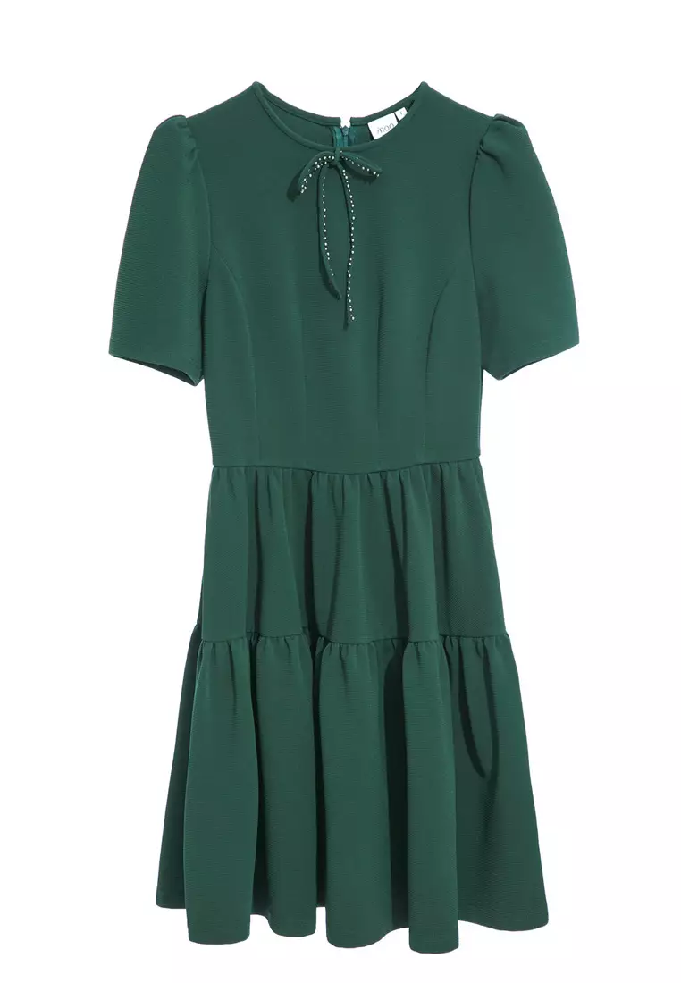 Short Sleeve Green Dress