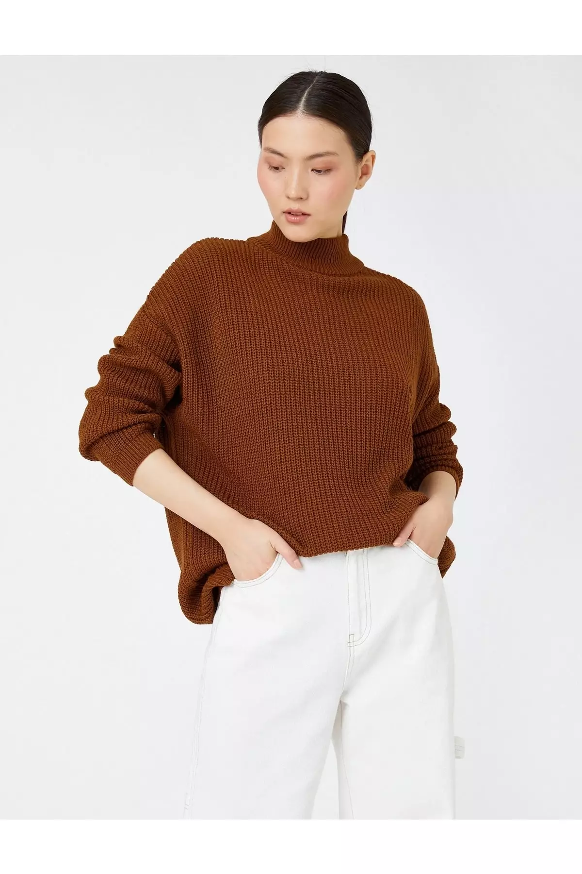 Stand up collar outlet sweater