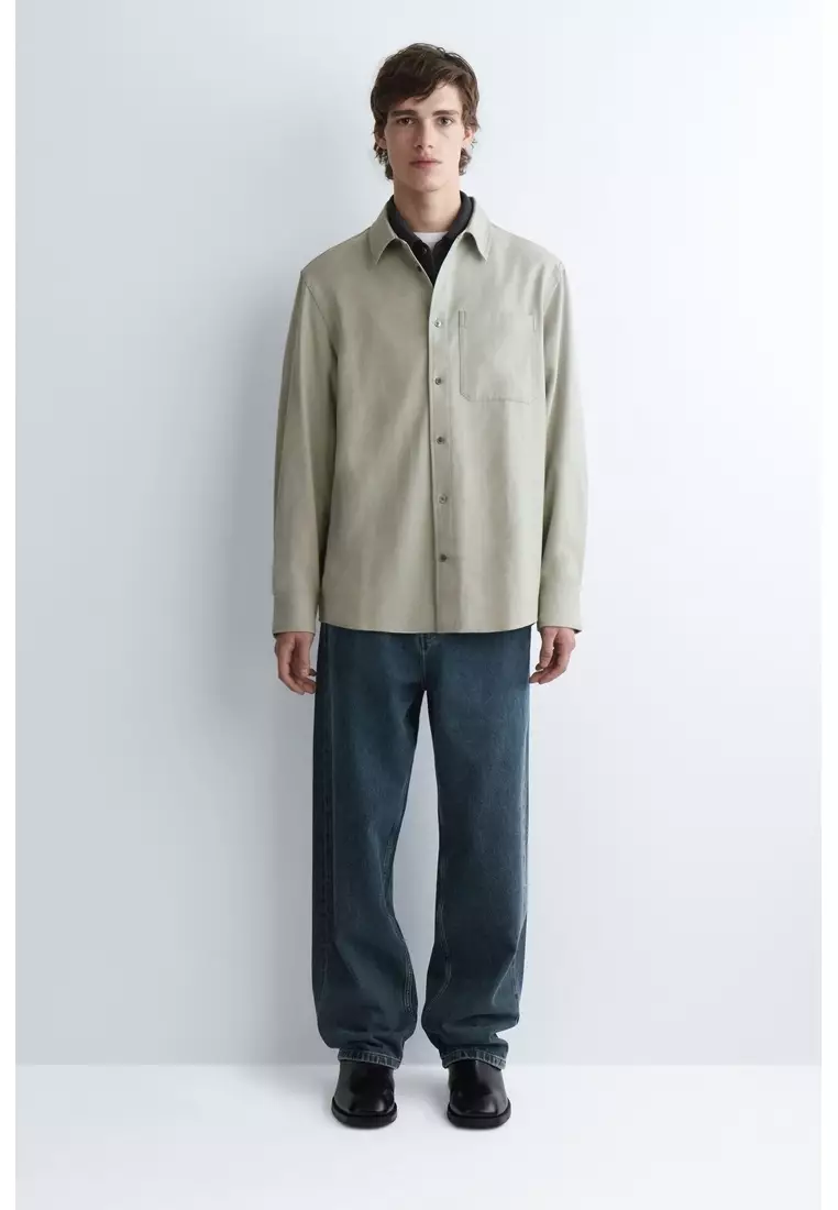 RELAXED BRUSHED COTTON-BLEND SHIRT
