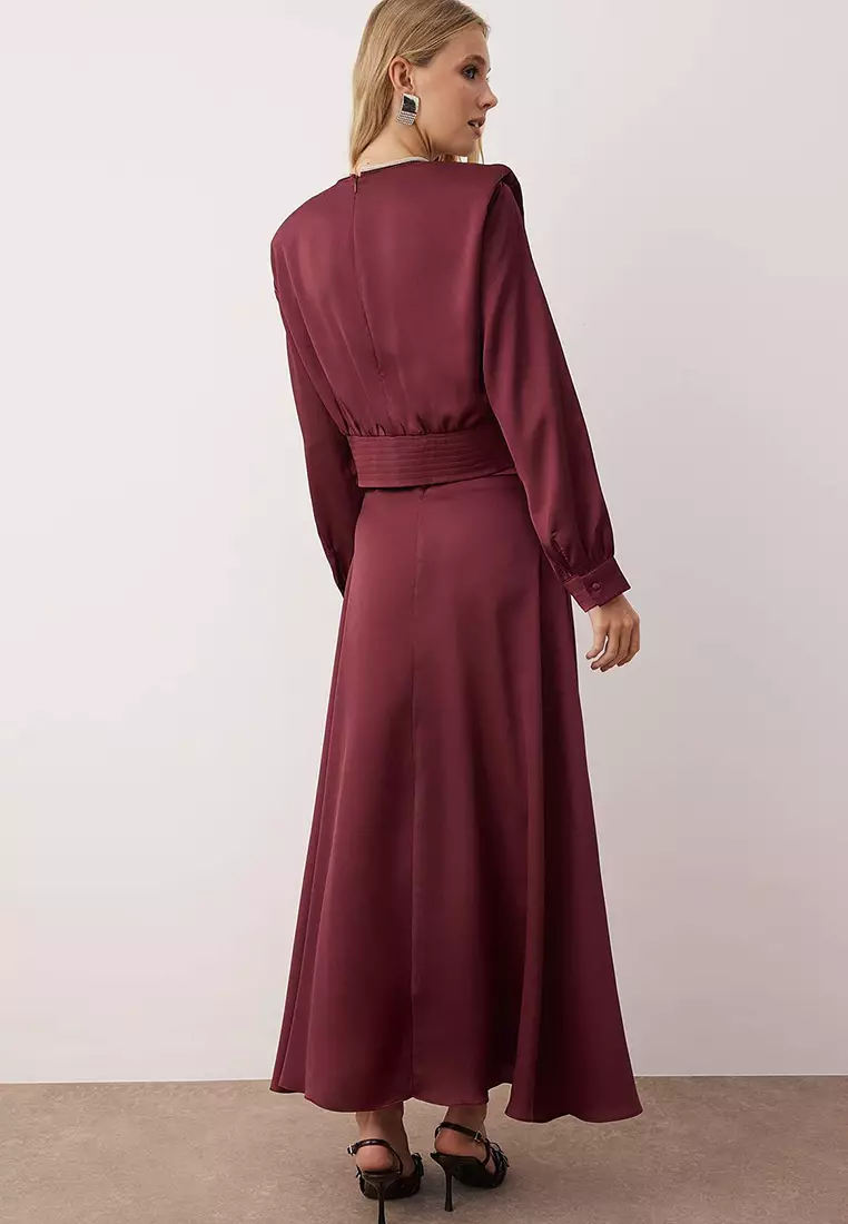 Satin Skirt Blouse Set