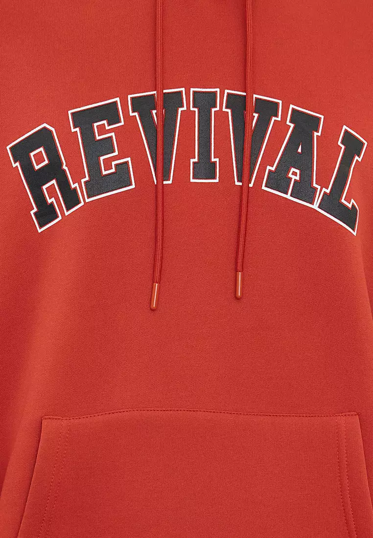Tile Oversize/Wide Cut Hooded Fleece Inside/Warm Cotton Unisex Sweatshirt TMNAW22SW1462
