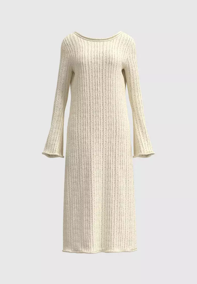 UR秋季新款女装慵懒休闲风肌理感针织连衣裙UWH940110