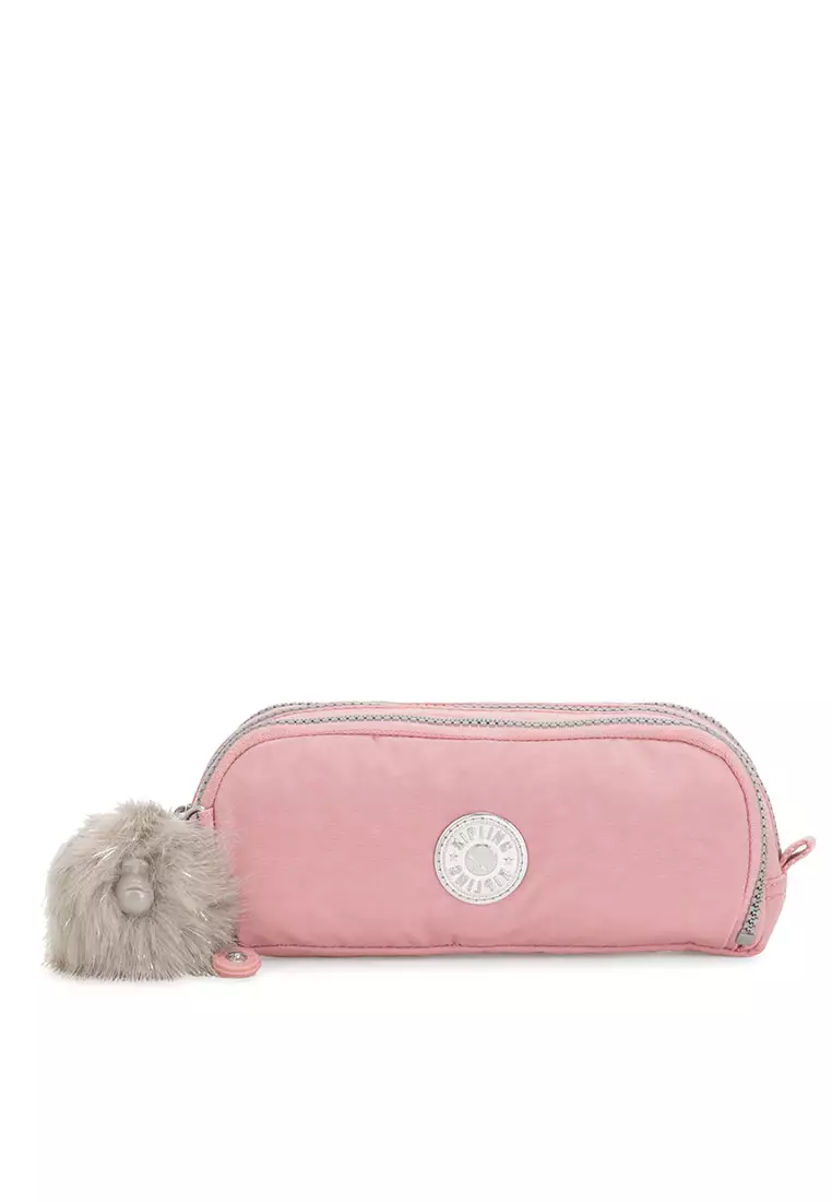 Kipling Gitroy Metallic Pencil Case Fairy Green Met