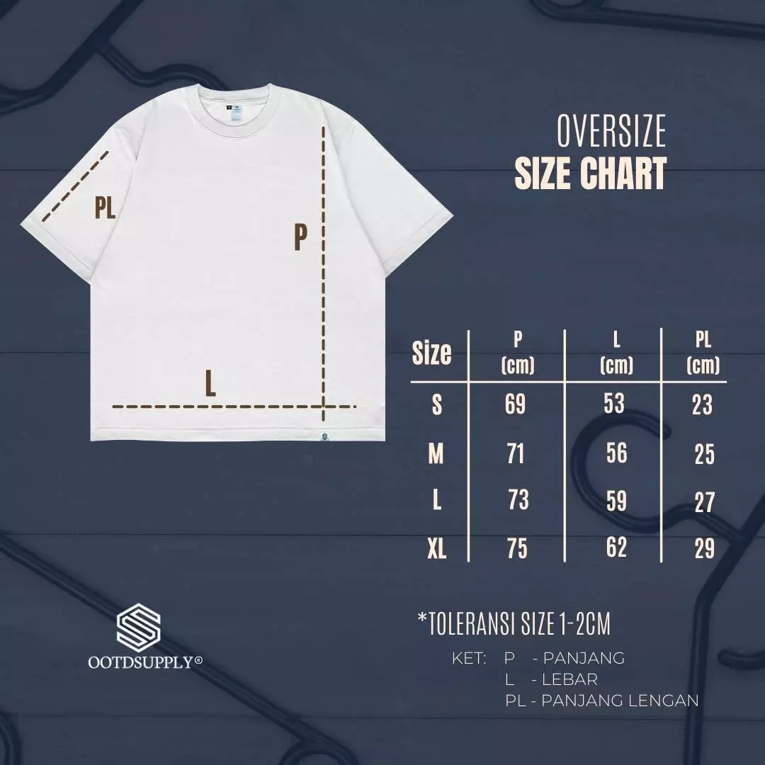 OOTDSUPPLY Oversized Tshirt Highdensity Glory Cream I Oversize Pria and Wanita
