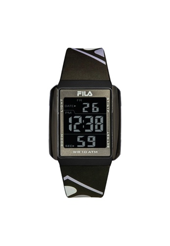 Fila Watches 黑色 Fila 38-325-001 Black Silicone Watch ABE30ACEFD7410GS_1